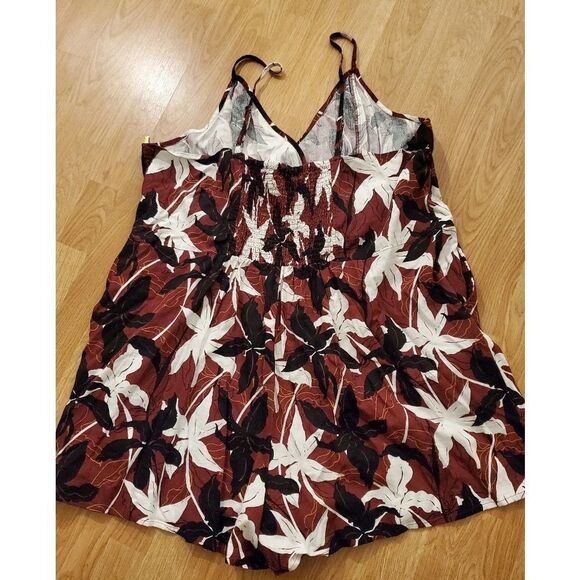 BP. Leaf Print Wrap Front Linen Blend Romper sz 4X - Picture 7 of 11